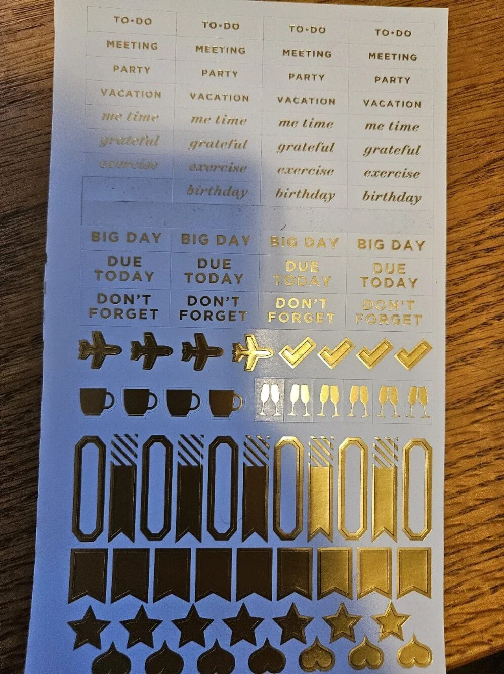 Gold Foil Planner Stickers